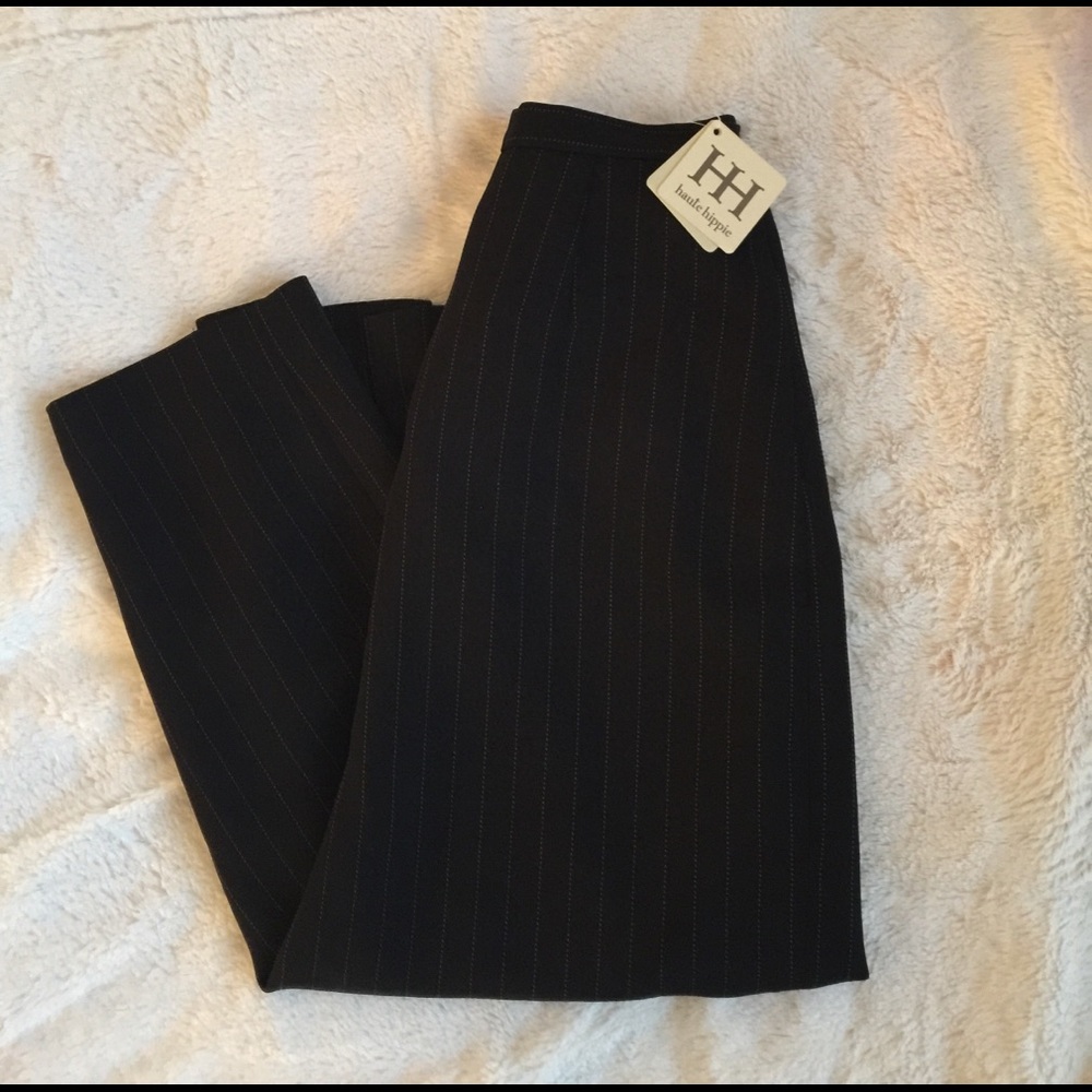 Haute Hippie NEW pin stripe knee length skirt $565