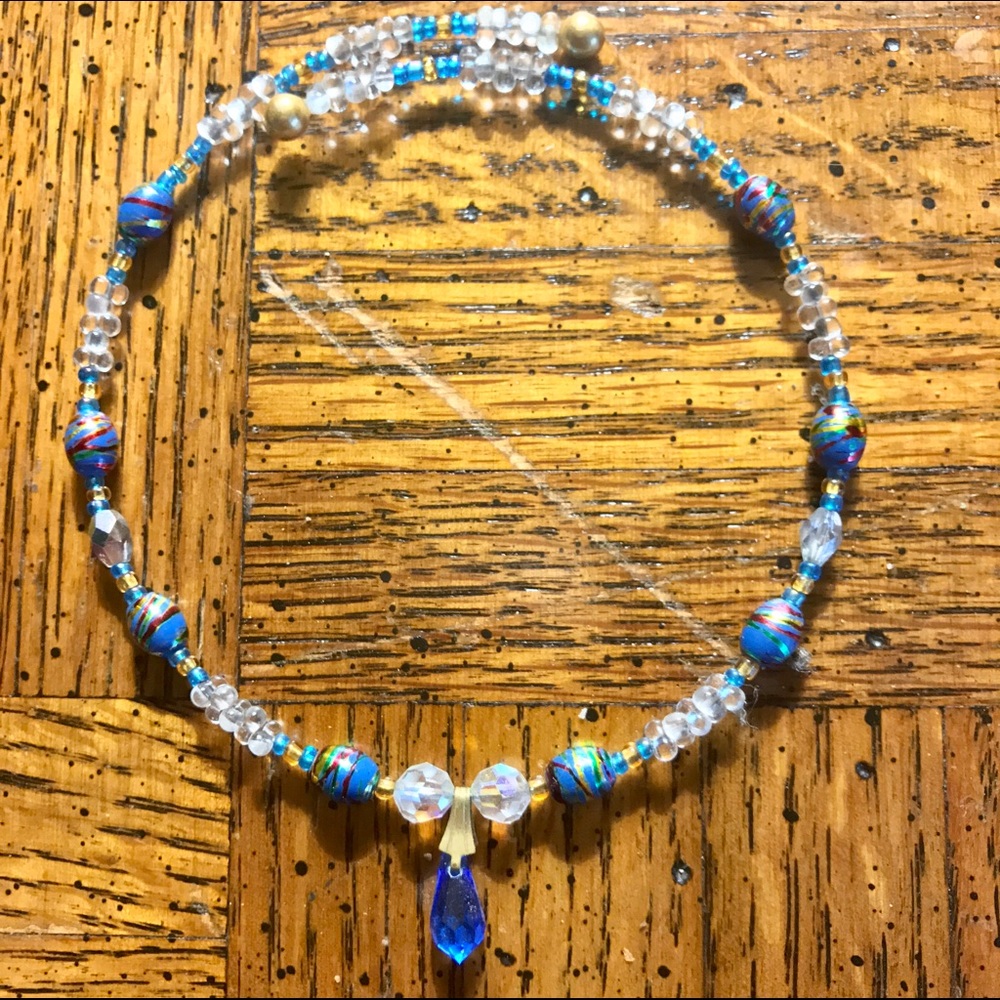 Handmade Blue Bead Choker