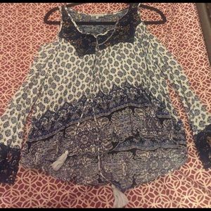 Blue off the shoulder top