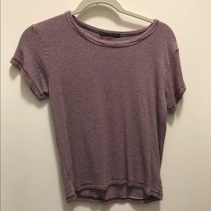 red and white striped t-shirt