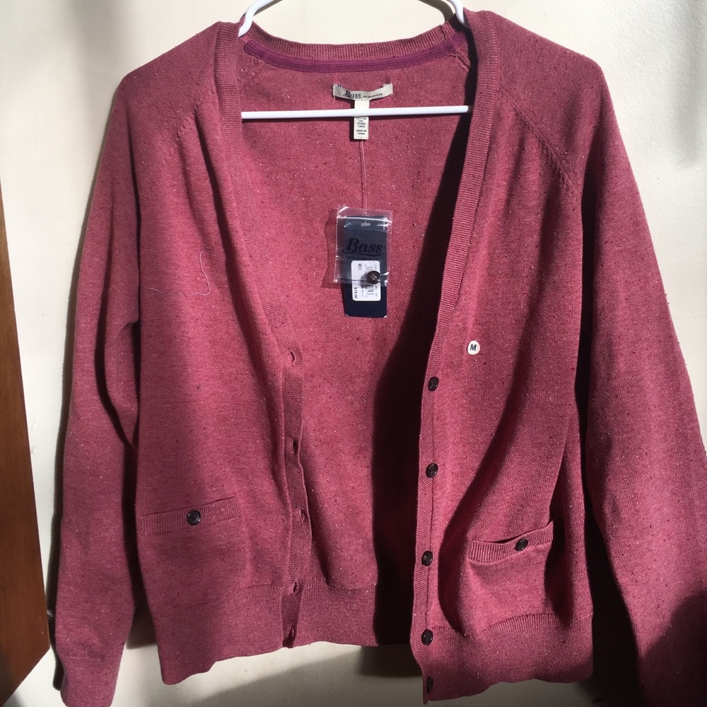 Bass pink cardigan! - Elbow Patches