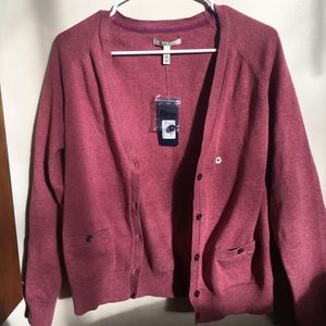 Bass pink cardigan! - Elbow Patches