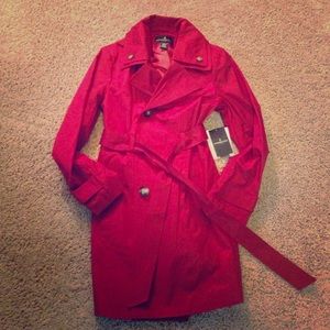 NWT London Fog Red Trench Coat