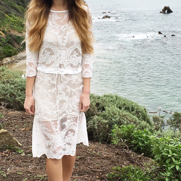 sheer lace overlay dress - Picture 4 of 4