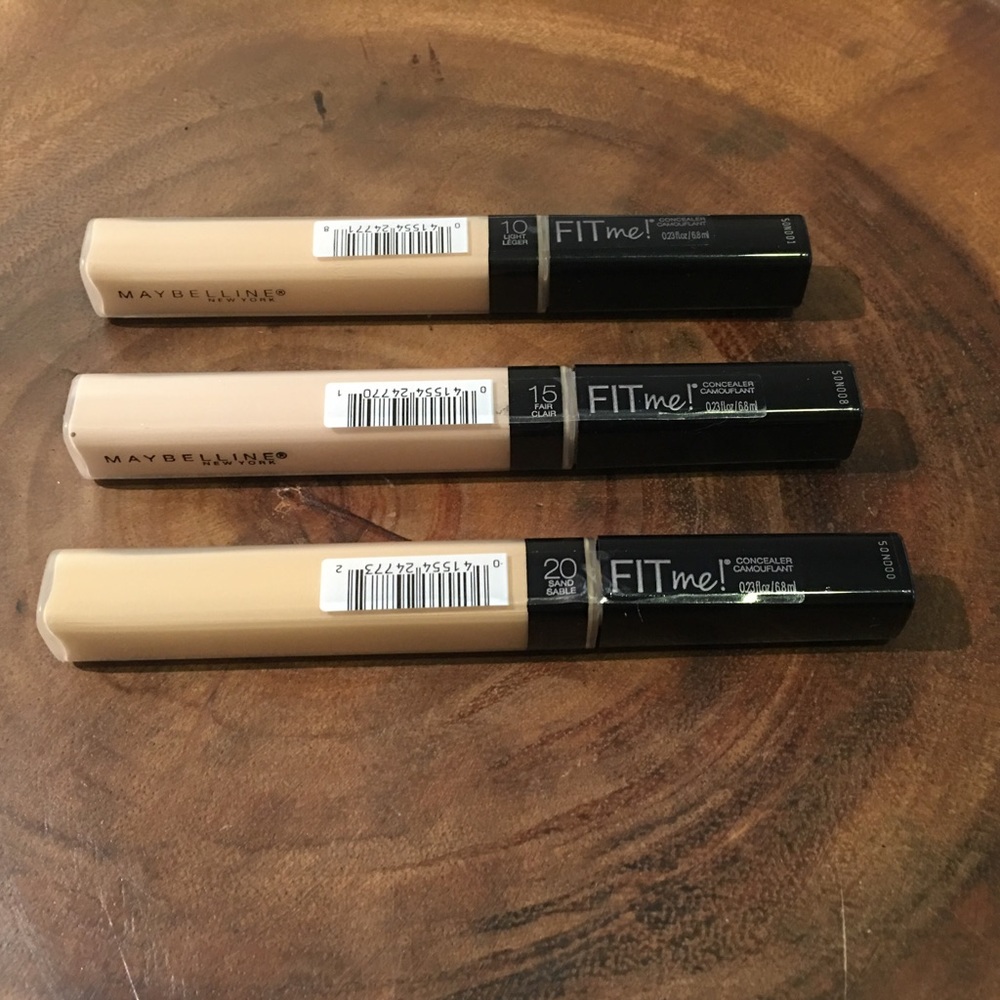 Maybelline Fit Me Concealer in shades 10, 15 & 20
