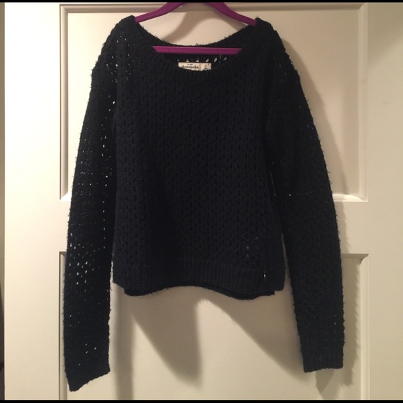 Abercrombie kids navy sweater size S open knit - Picture 3 of 4