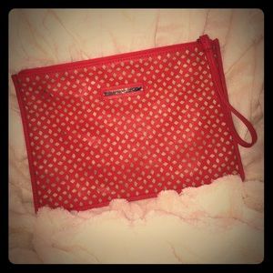 The Limited Cherry and Gold Large Clutch