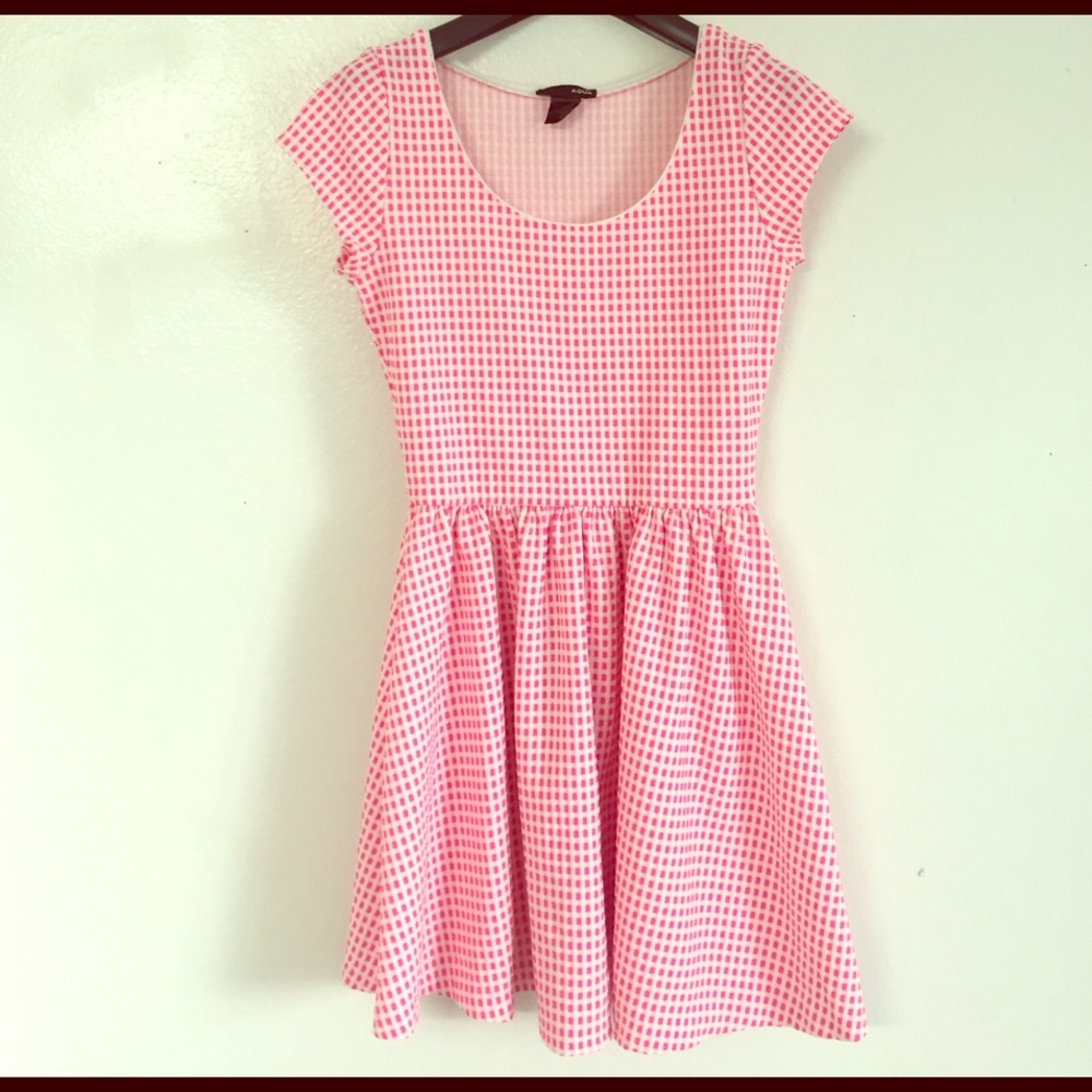 Aqua Checkered Dress