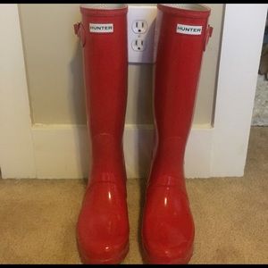 Red hunter boots
