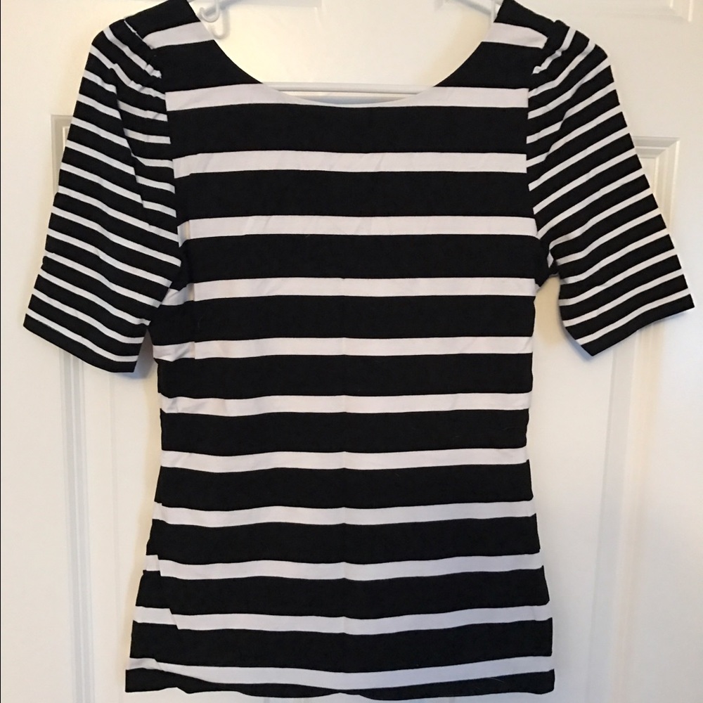 Black and white striped top