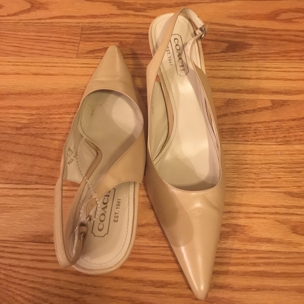 Coach Calfskin Slingbacks