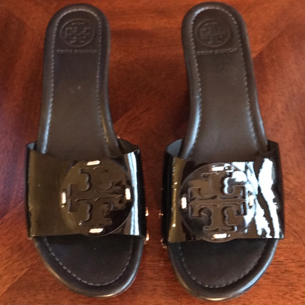 Tory Burch Patent Leather Wedges