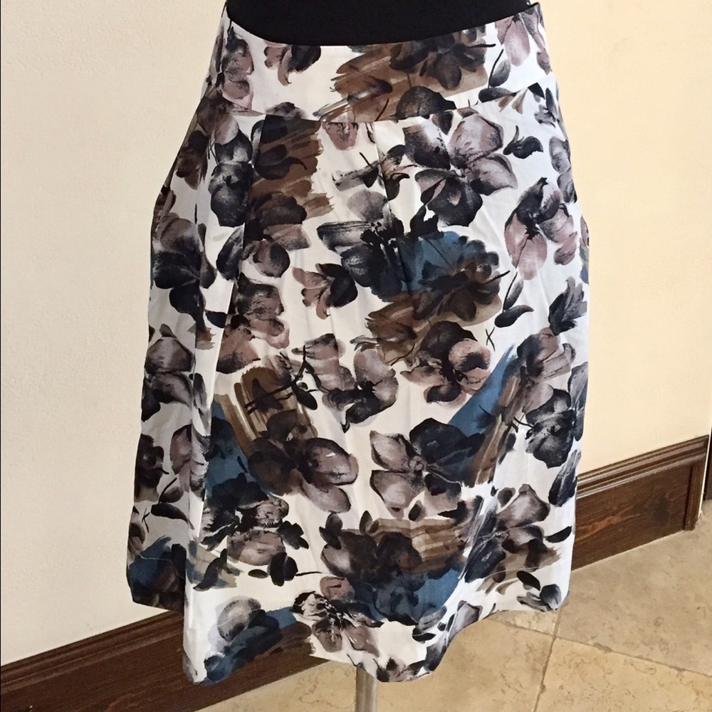 Watercolor brush stroke pattern flower skirt