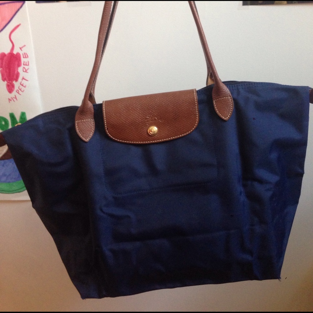 Long Champ large tote with long straps