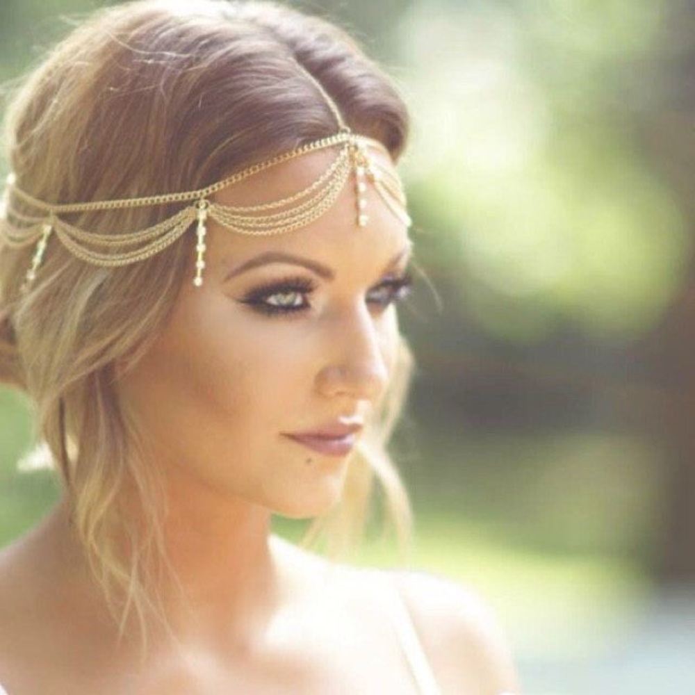 Boho Gold Draping Head Chain