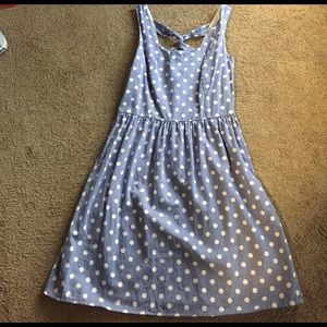 Super cute blue and white polka dot dress