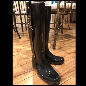 COACH black rain boots