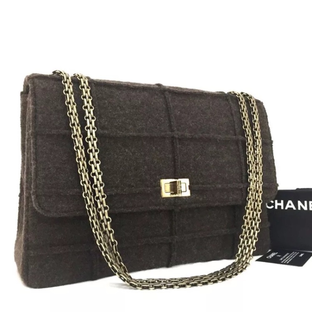 Chanel Jumbo 2.55 Reissue Wool Chain Bag
