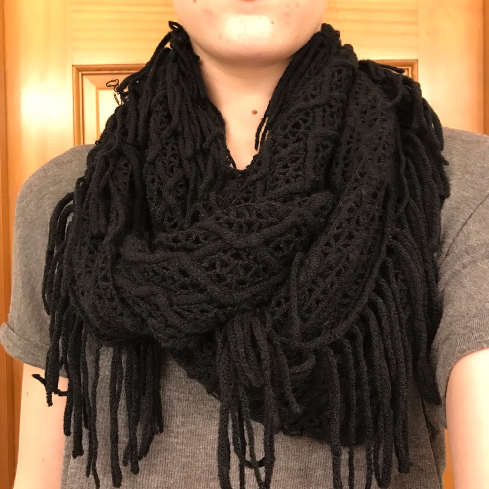 UO Black Knit Infinity Scarf