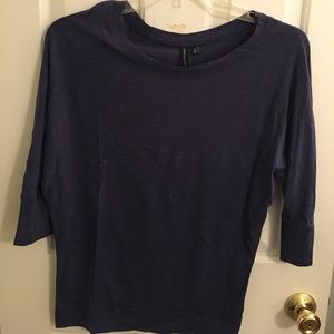 Cynthia Rowley Dark Navy 3/4 length sleeve top