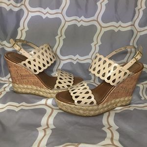 Nude Wedge Heel with Cut Outs