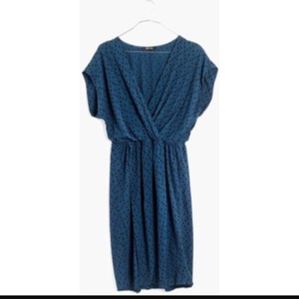 New Madewell navy wrap dress