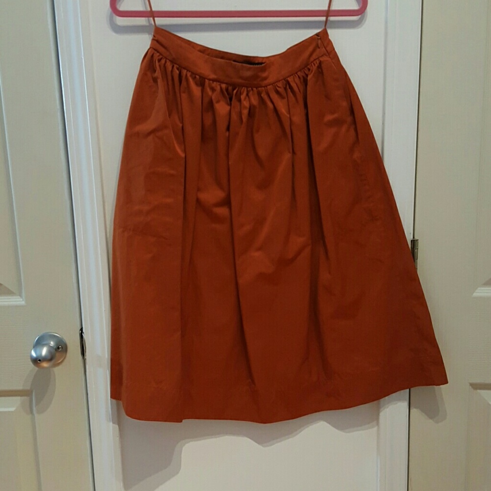 Zara Orange midi skirt with pockets