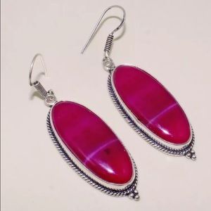 Stunning botswana agate and silver earrings