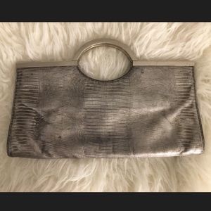 Armani Exchange silver clutch