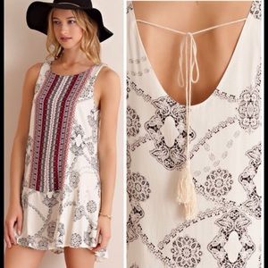 Drop waist boho print dress. New! Sz M