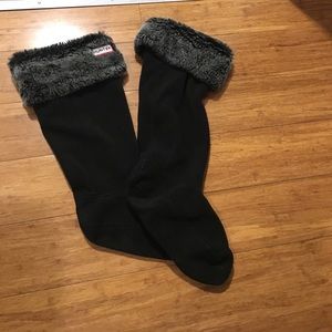 Hunter grey fur wellies