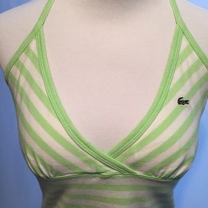 LACOSTE Striped Halter Top