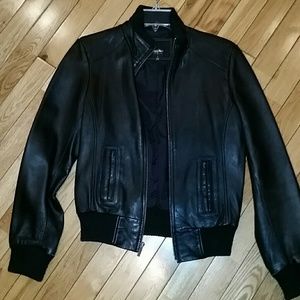 Women's black leather jacket