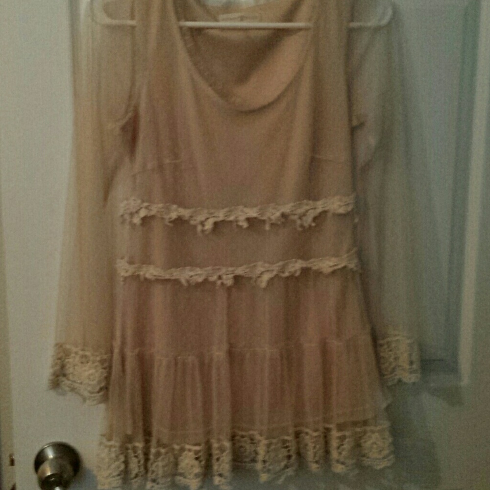 Sheer long sleeved lace top