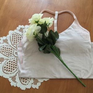 Lululemon Blush Pink and Grey Stripe Tank