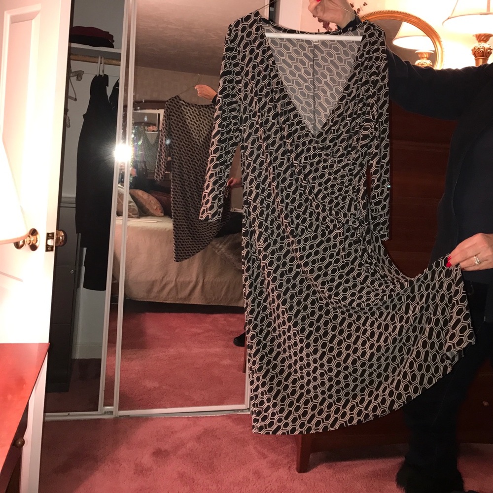 3/4 sleeve- faux wrap dress