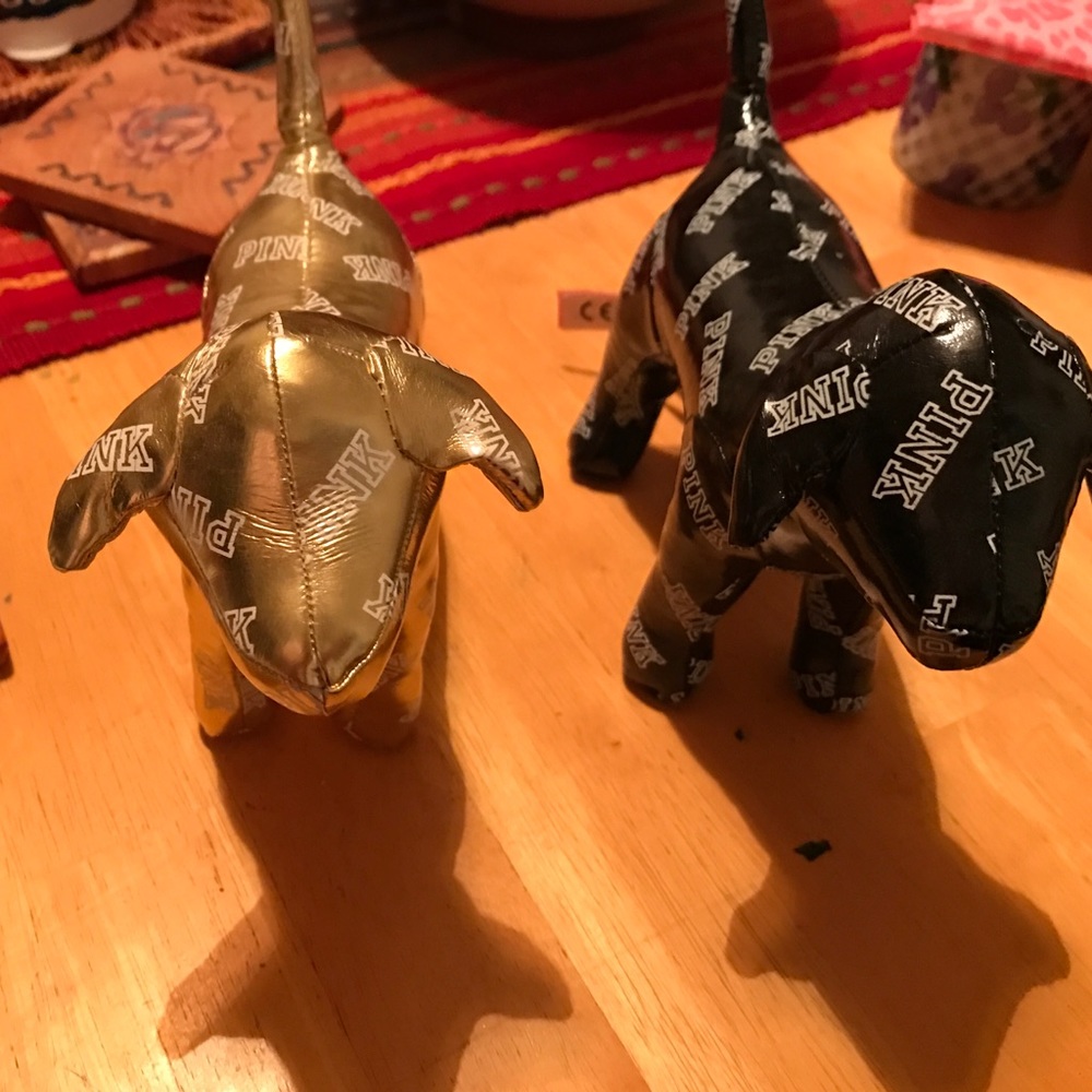 Set of 2 mini PINK -VS- DOGS black & gold set