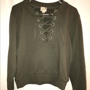 l.a. Hearts lace up sweatshirt