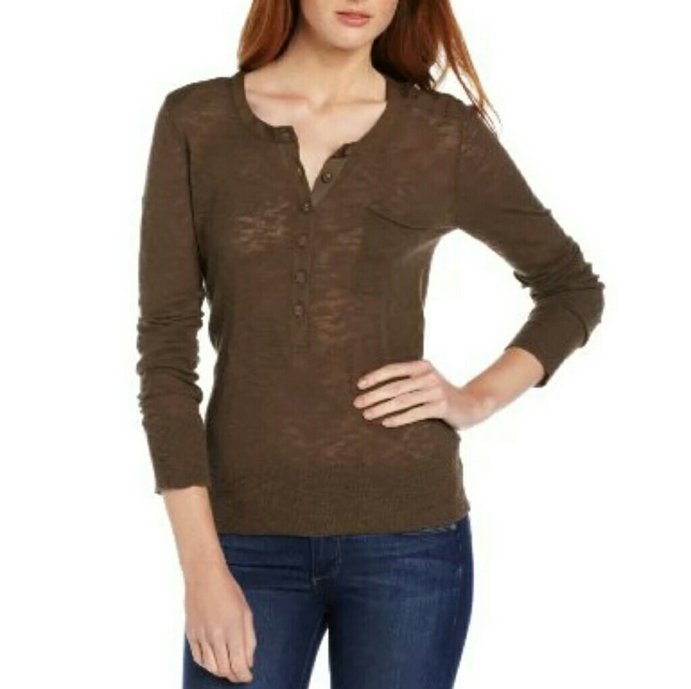 Calvin Klein Olive Military Henley