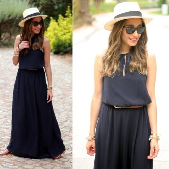 Zara Dresses & Skirts - Zara Chiffon Beaded Neck Tunic Maxi Dress SZ S