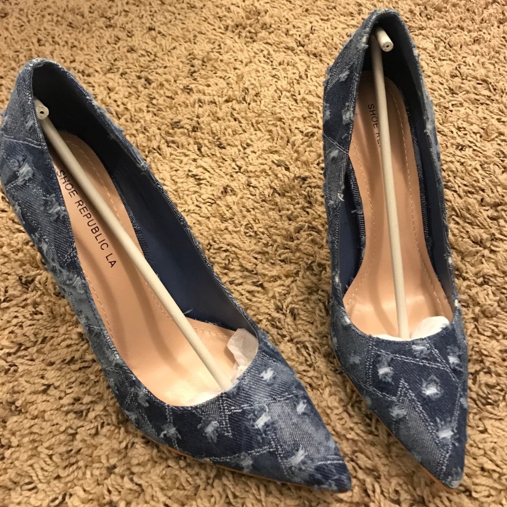 Denim heels