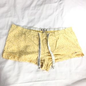 aerie Yellow Dotted Pajama Shorts