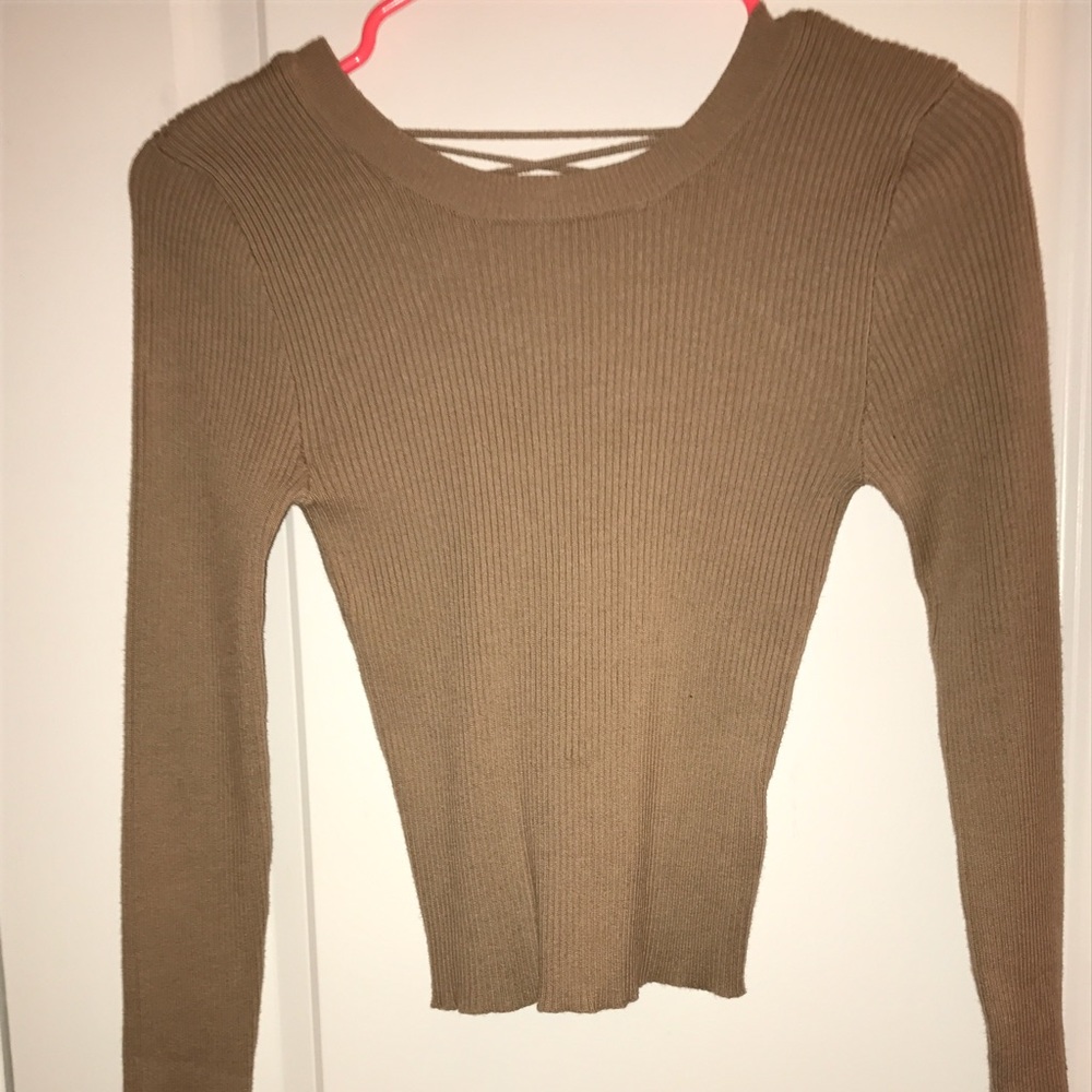 Sweater with lace up back (can be worn in reverse)