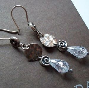 Silpada Swirl CZ Drop Long Dangle Earrings?