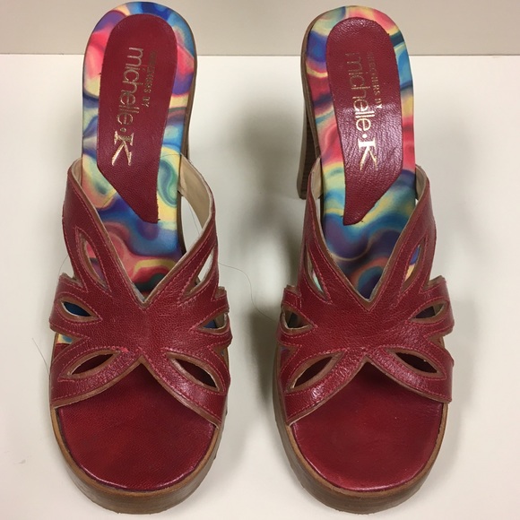 Leather Red Sandal Michelle. K - Picture 1 of 4