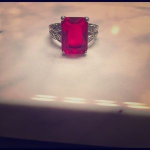 Red and silver ring