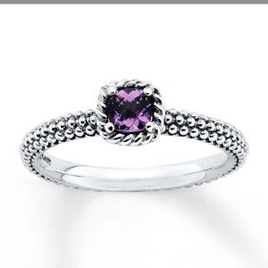 Stackable Amethyst Ring Sterling Silver