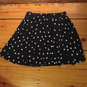 Navy polka dot skirt