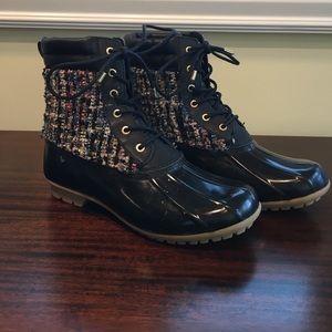 Black Sam Edelman Rain Boots w/ Colorful Sides