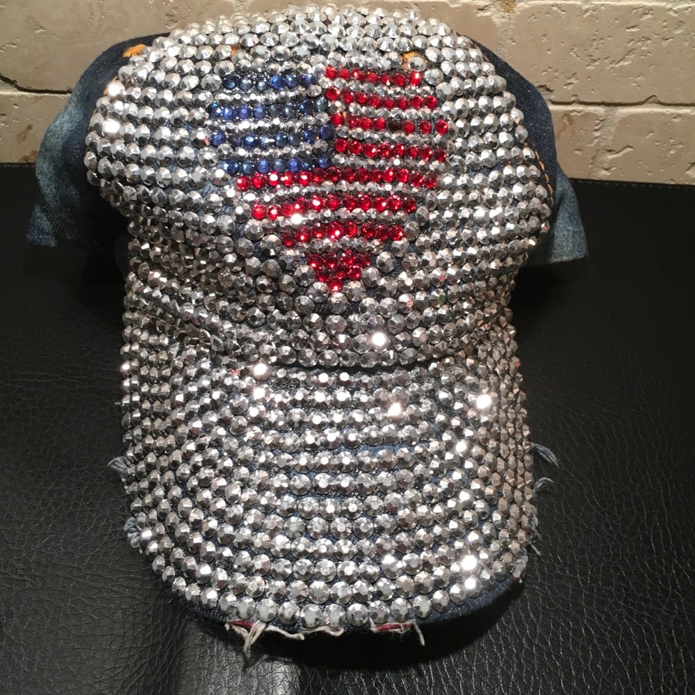 Bedazzled & Bling American heart hat ❤️